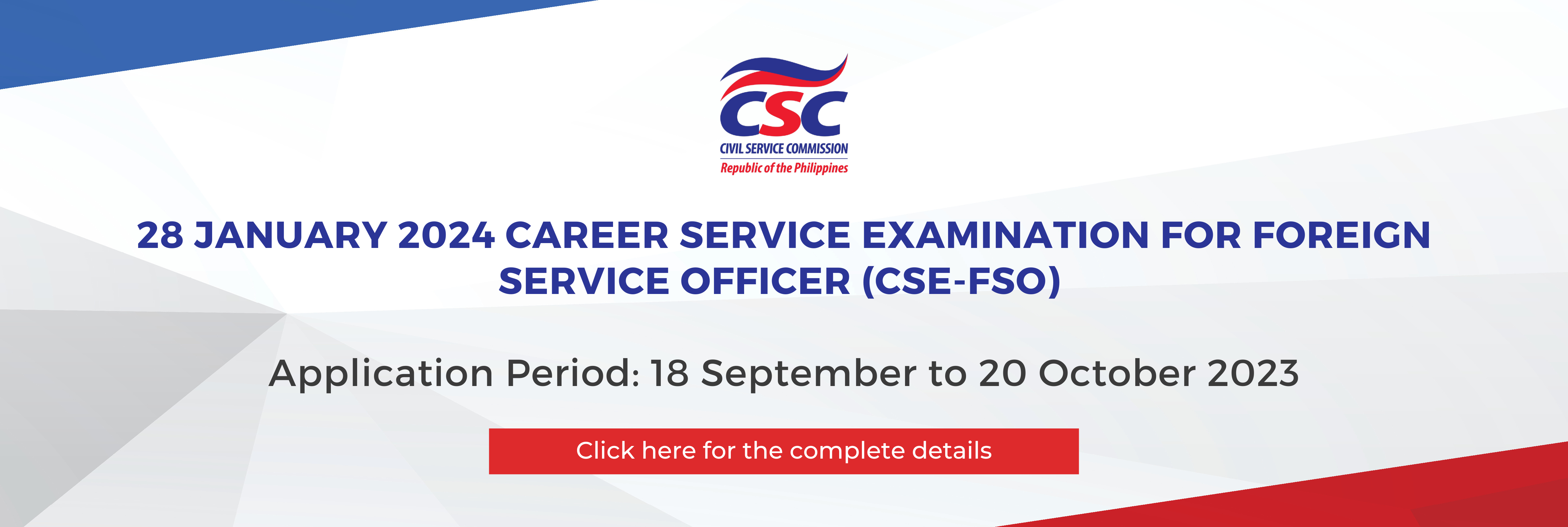 2024 Career Service Examination for Foreign Service Officer (CSE-FSO) 